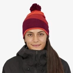 Bonnet Patagonia Bonnet Patagonia Lightweight Powder Town Beanie - Field Festival Knit / Metric Orange