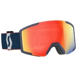 Masque De Ski Scott Shield Retro Blue Red Enhancer Red Chrome
